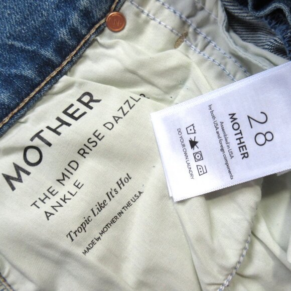 NWT Mother Mid Rise Dazzler Ankle in Tropic Like It's Hot Crop Stretch Jeans 28 - Picture 4 of 7